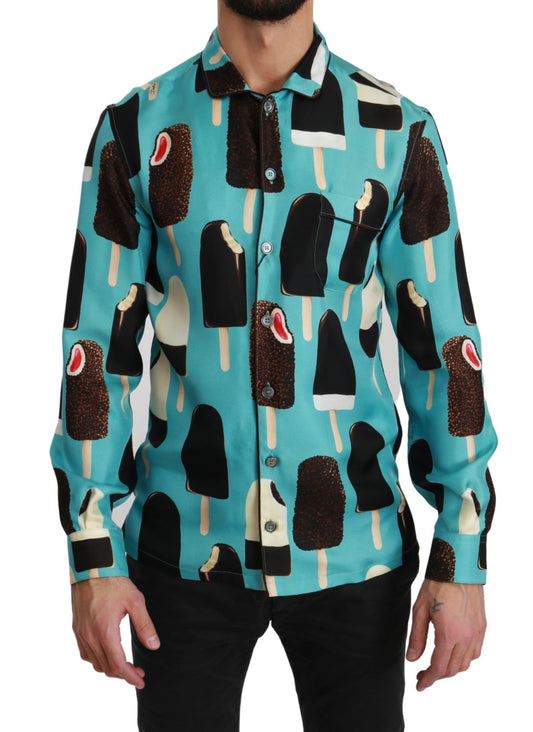 Exclusive Silk Blend Ice-Cream Print Shirt