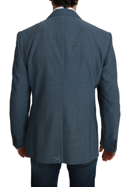 Elegant Light Blue Slim Fit Blazer