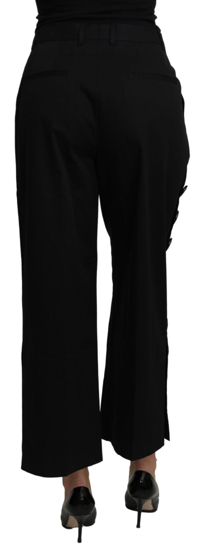 Elegant High Waist Cropped Pants