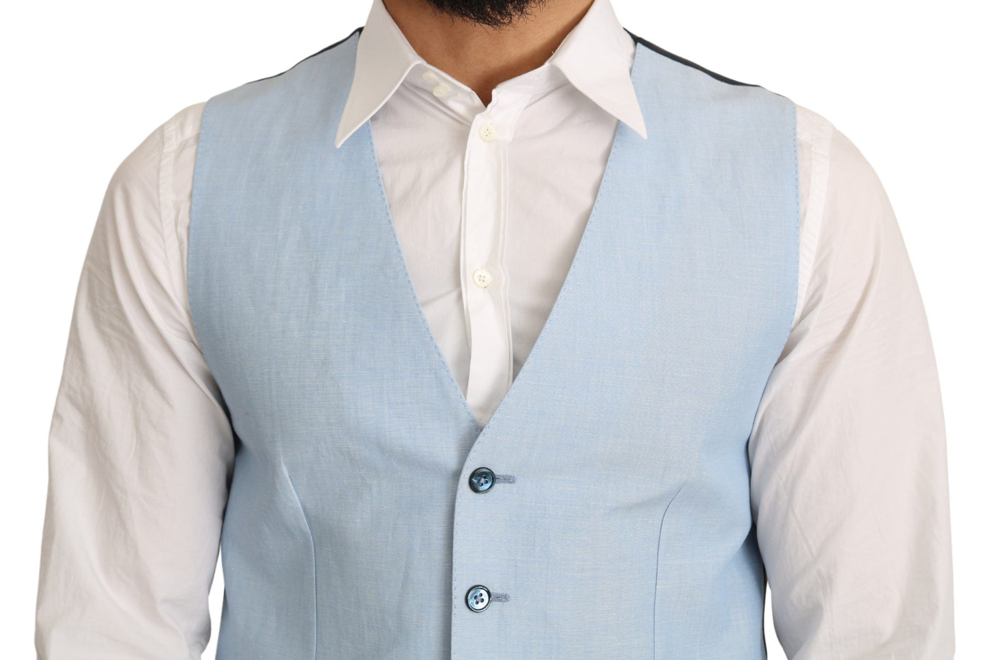 Elegant Azure Men's Formal Vest