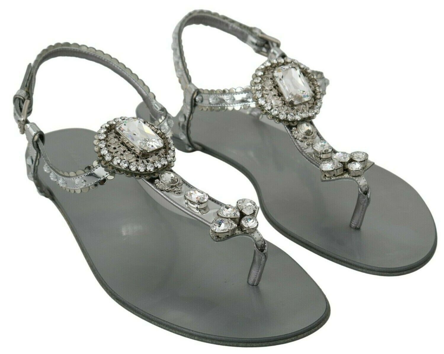 Elegant Silver Flats with Crystal Embellishments