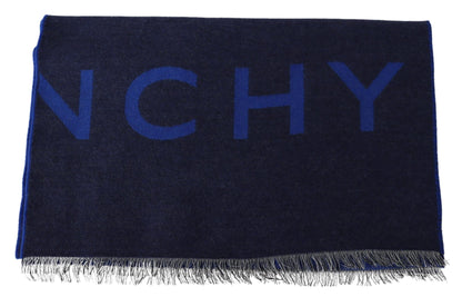Blue Wool Unisex Winter Warm  Scarf Wrap Shawl
