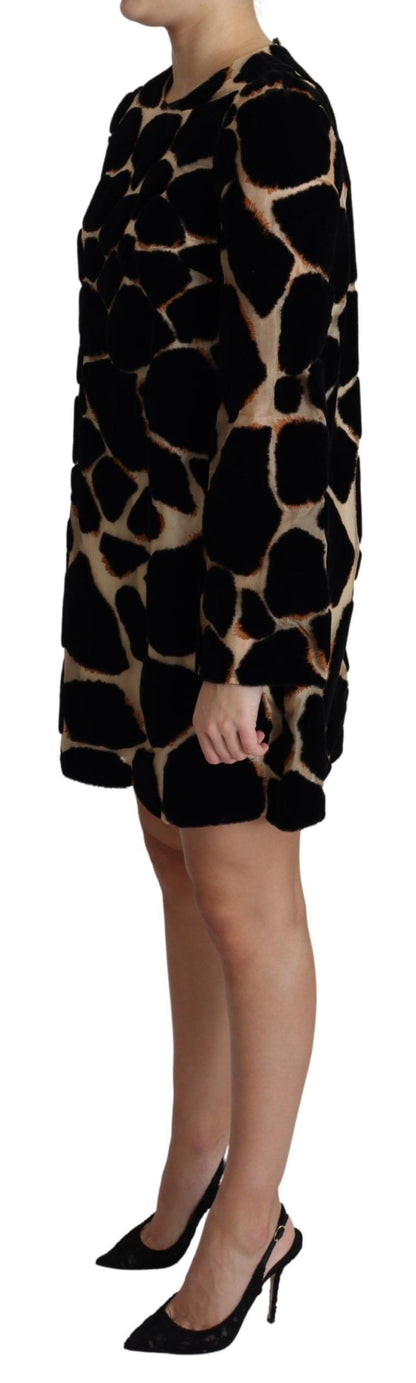 Chic Giraffe Print Shift Mini Dress