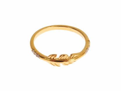 Elegant Gold Plated Sterling Silver CZ Ring