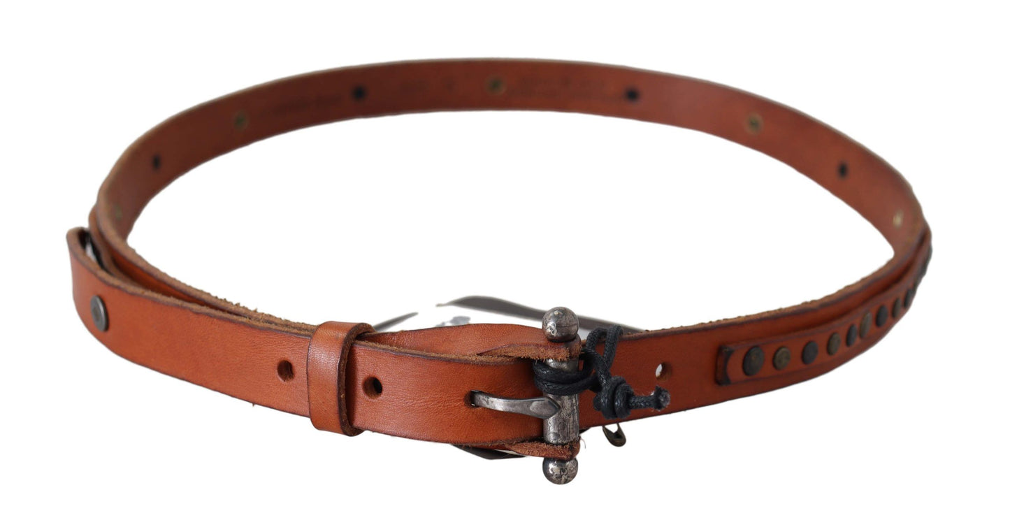 Elegant Leather Waist Belt in Brown