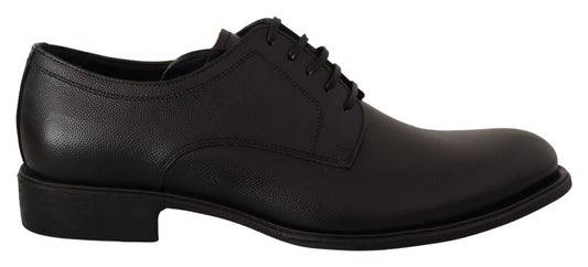 Elegant Black Leather Derby Shoes