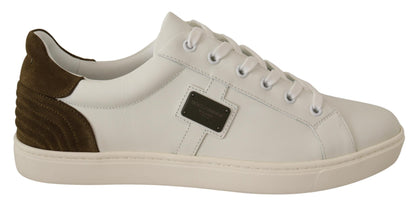 Chic White Leather Sneakers for Men