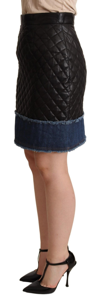 Sleek High-Waist Leather Mini Skirt