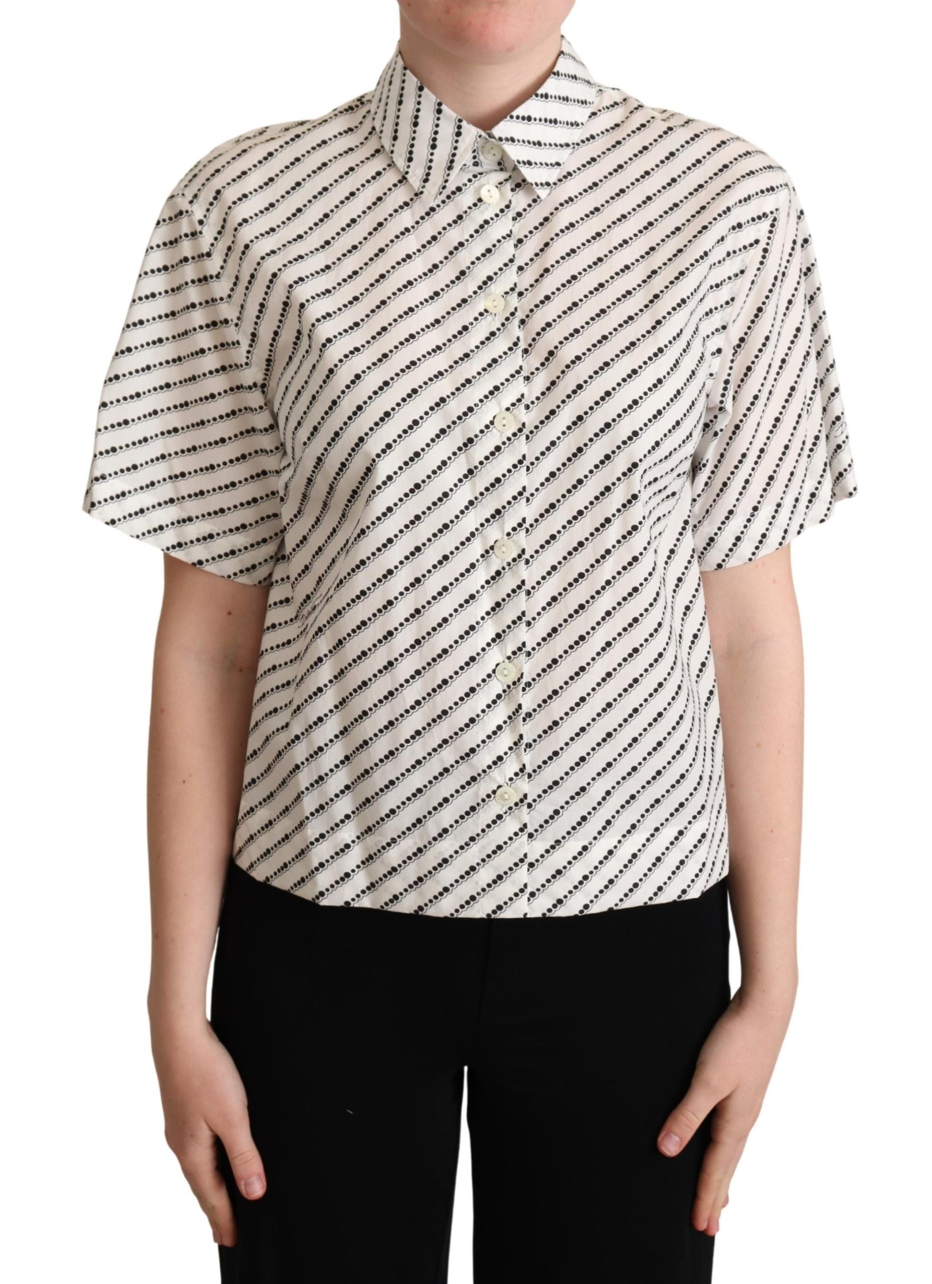 Elegant Dotted Cotton Polo Top