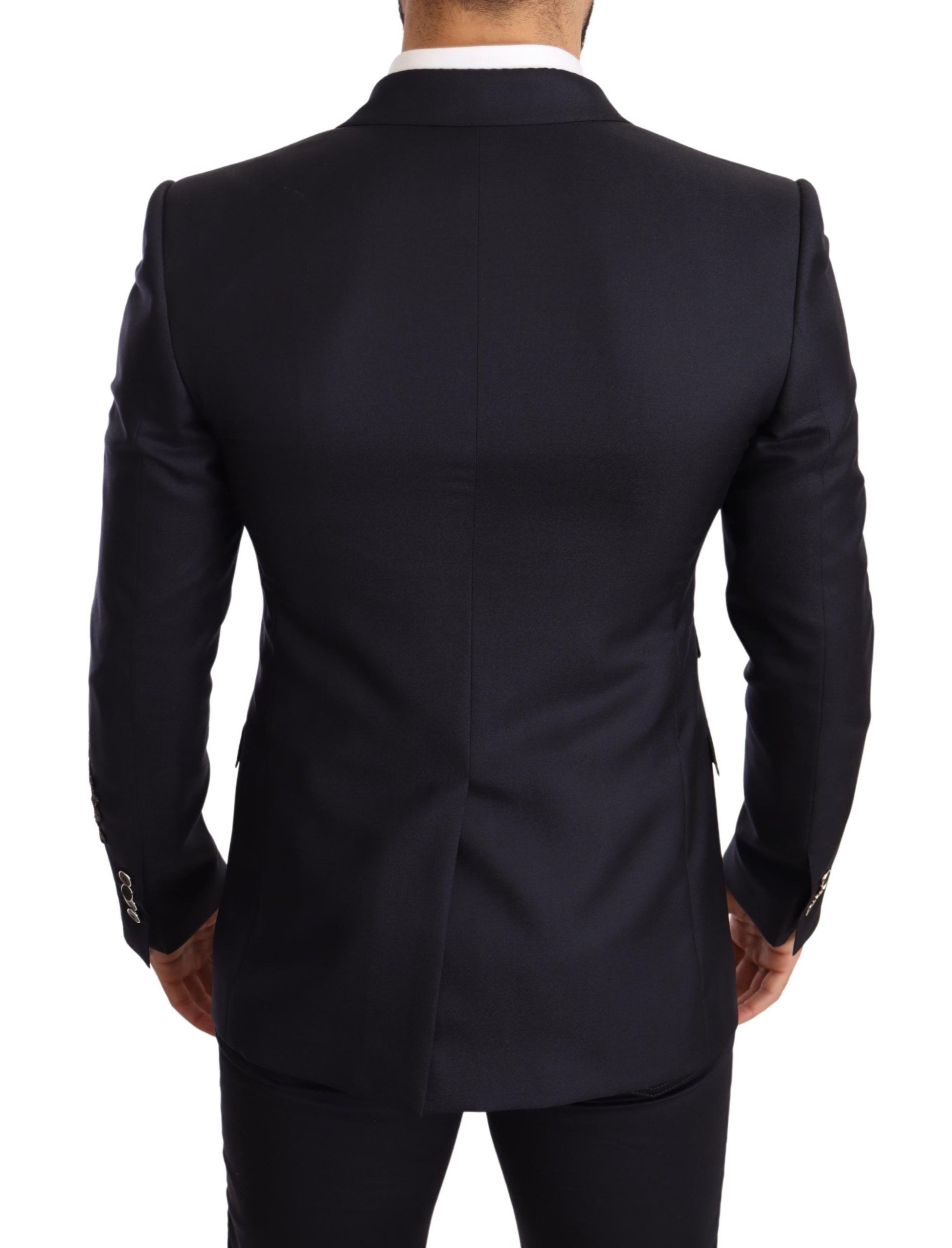 Elegant Navy Cashmere Silk Blend Blazer