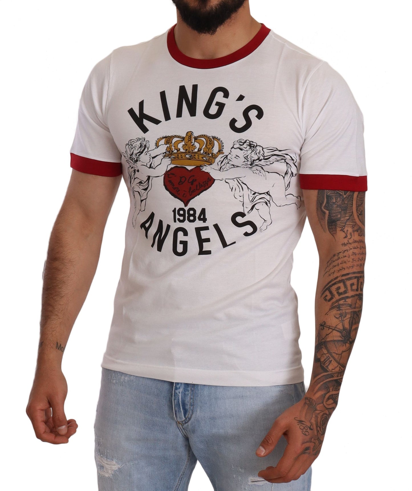 Exquisite Angelic Motif Cotton T-Shirt