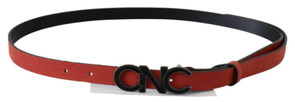 Elegant Blood Red Leather Belt