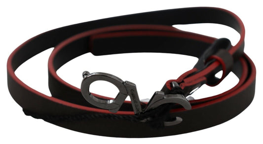 Maroon & Black Italian Leather Fashion Belt