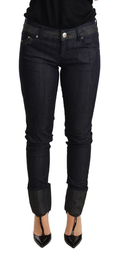 Chic Dark Blue Skinny Trouser Jeans