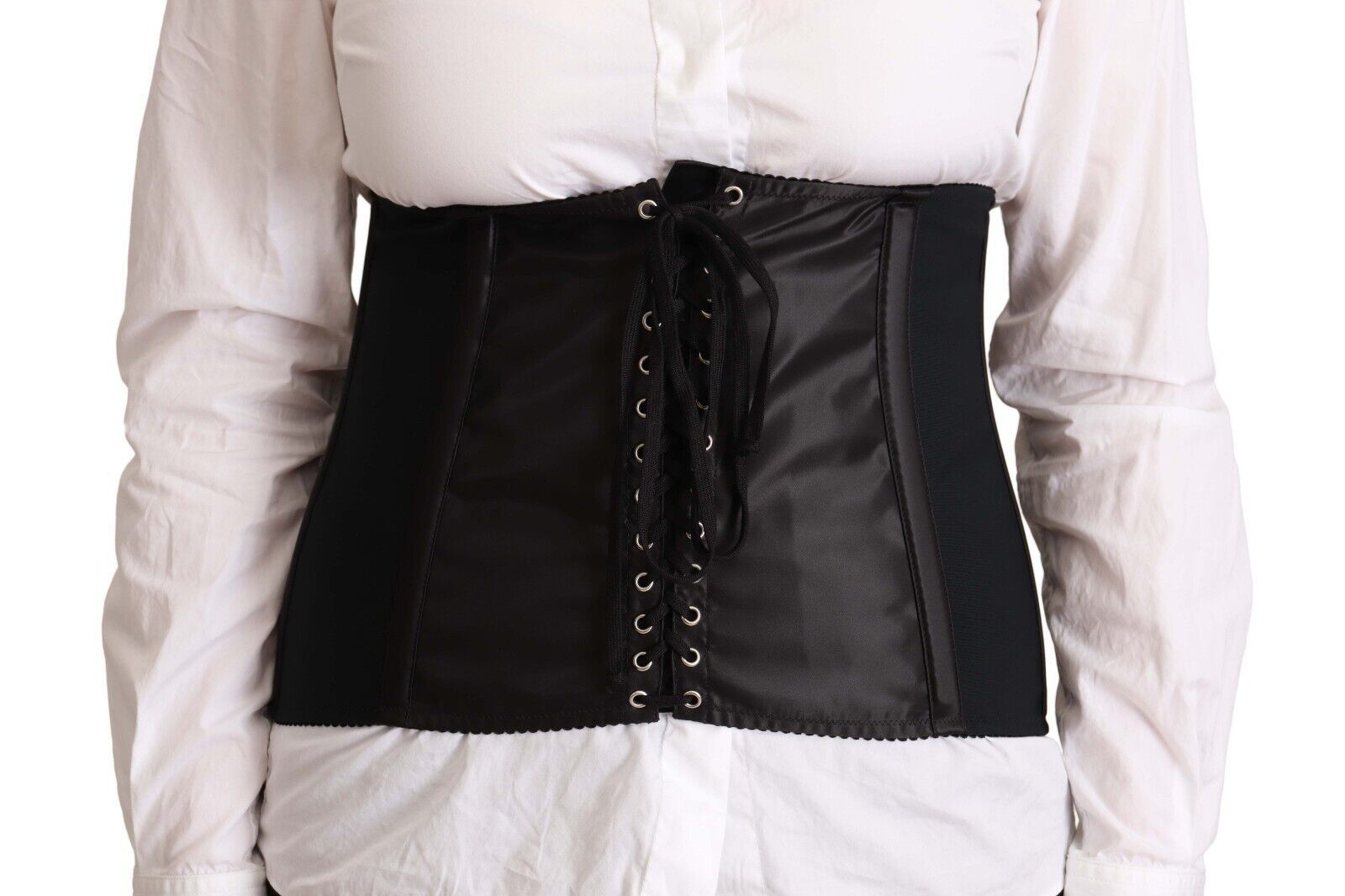 Chic Black Corset Belt Top