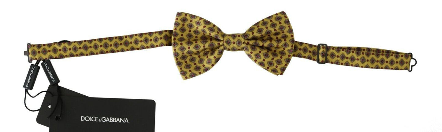 Elegant Yellow Silk Bow Tie