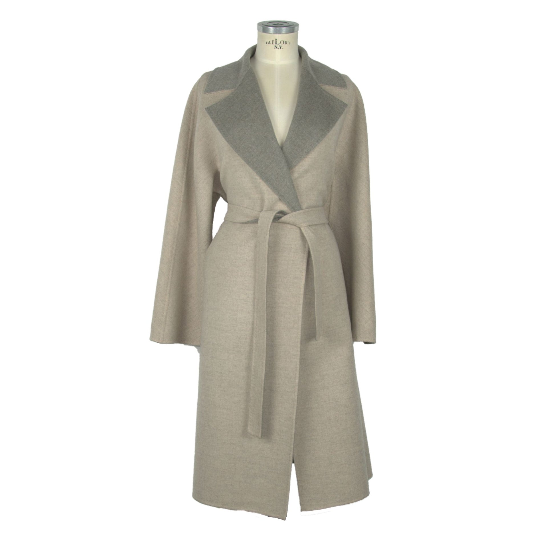 Elegant Italian Virgin Wool Coat