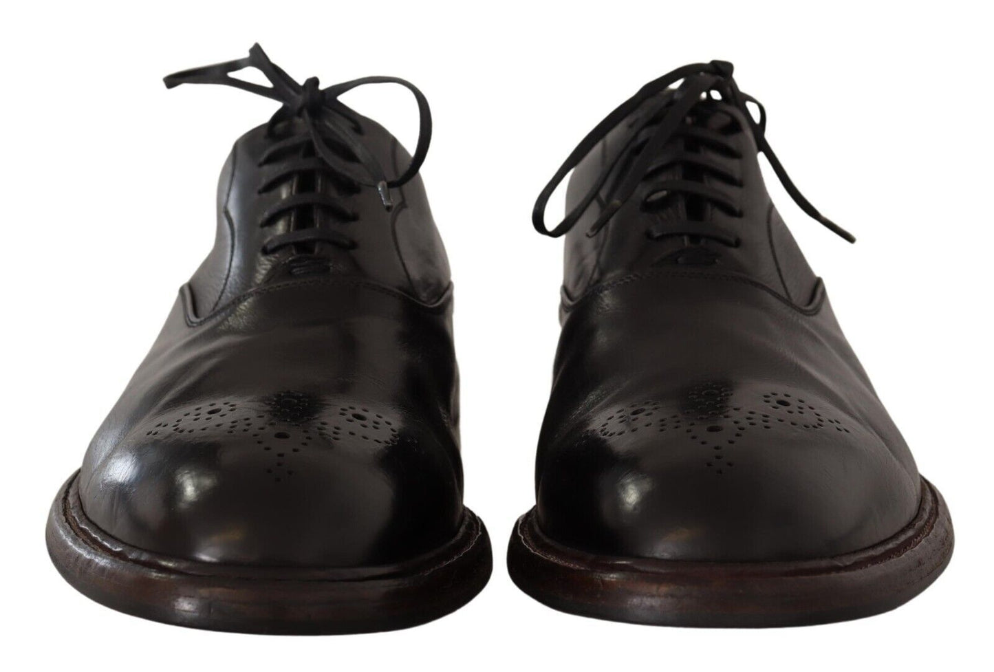 Elegant Black Leather Derby Formal Shoes