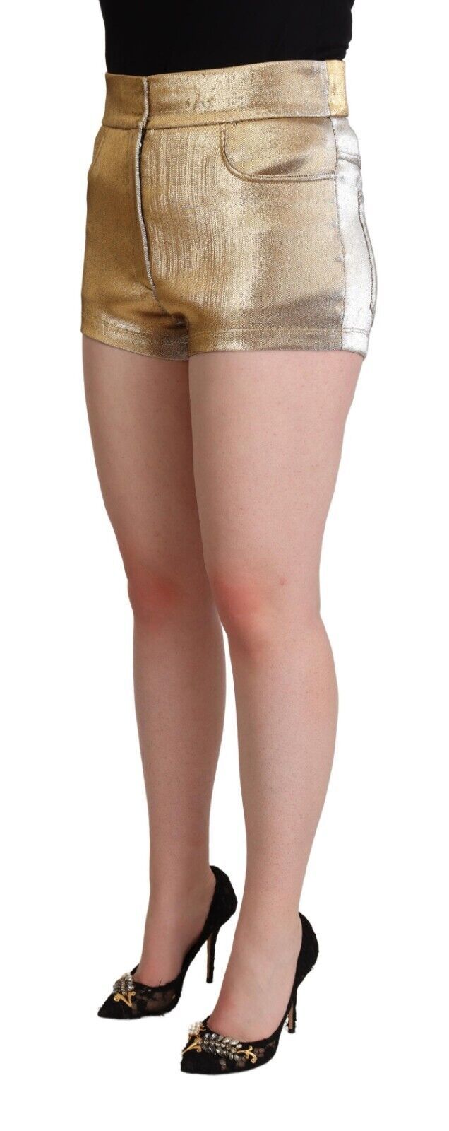 Elegant Metallic Gold Hot Pants