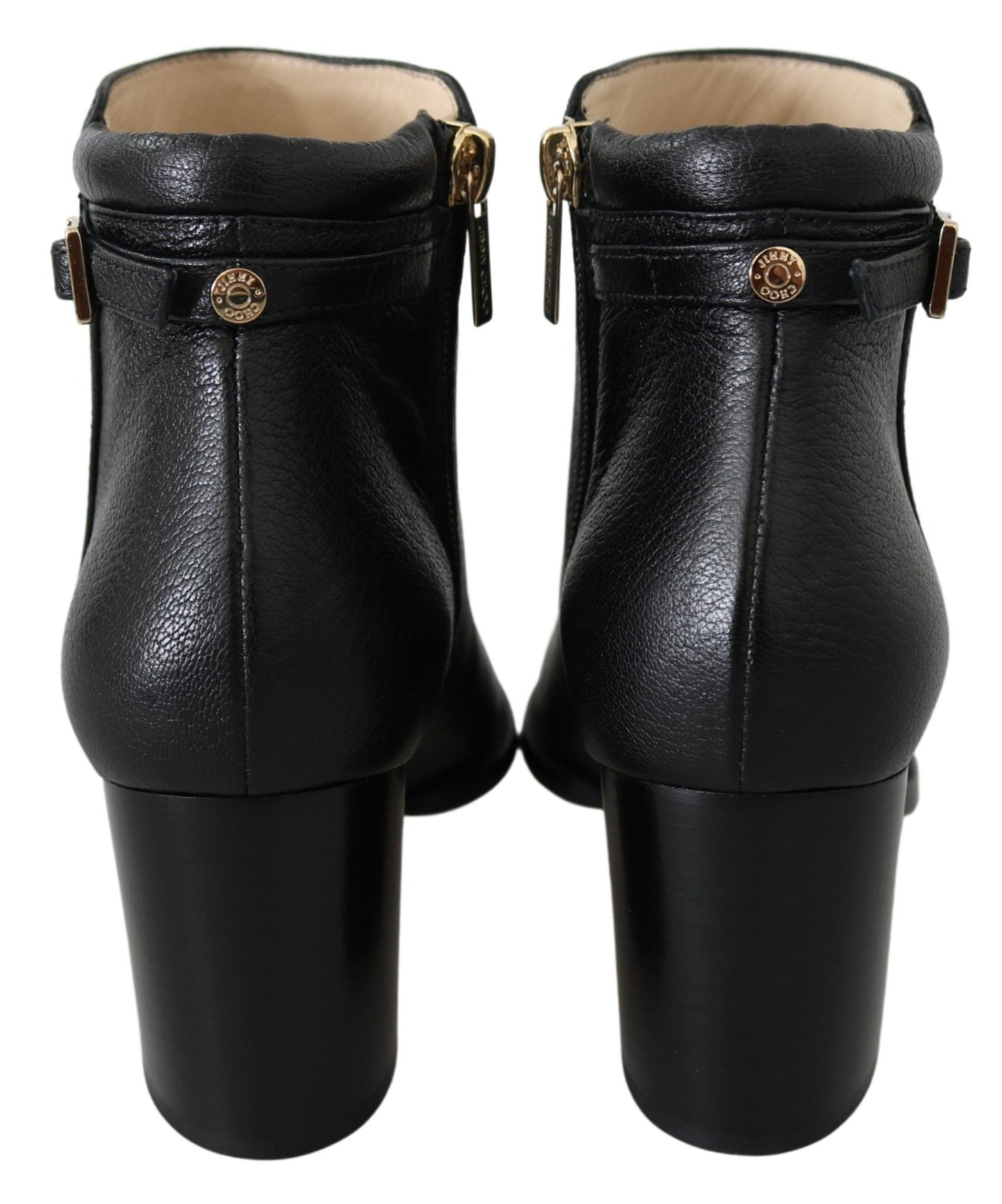 Elegant Black Leather Heeled Boots