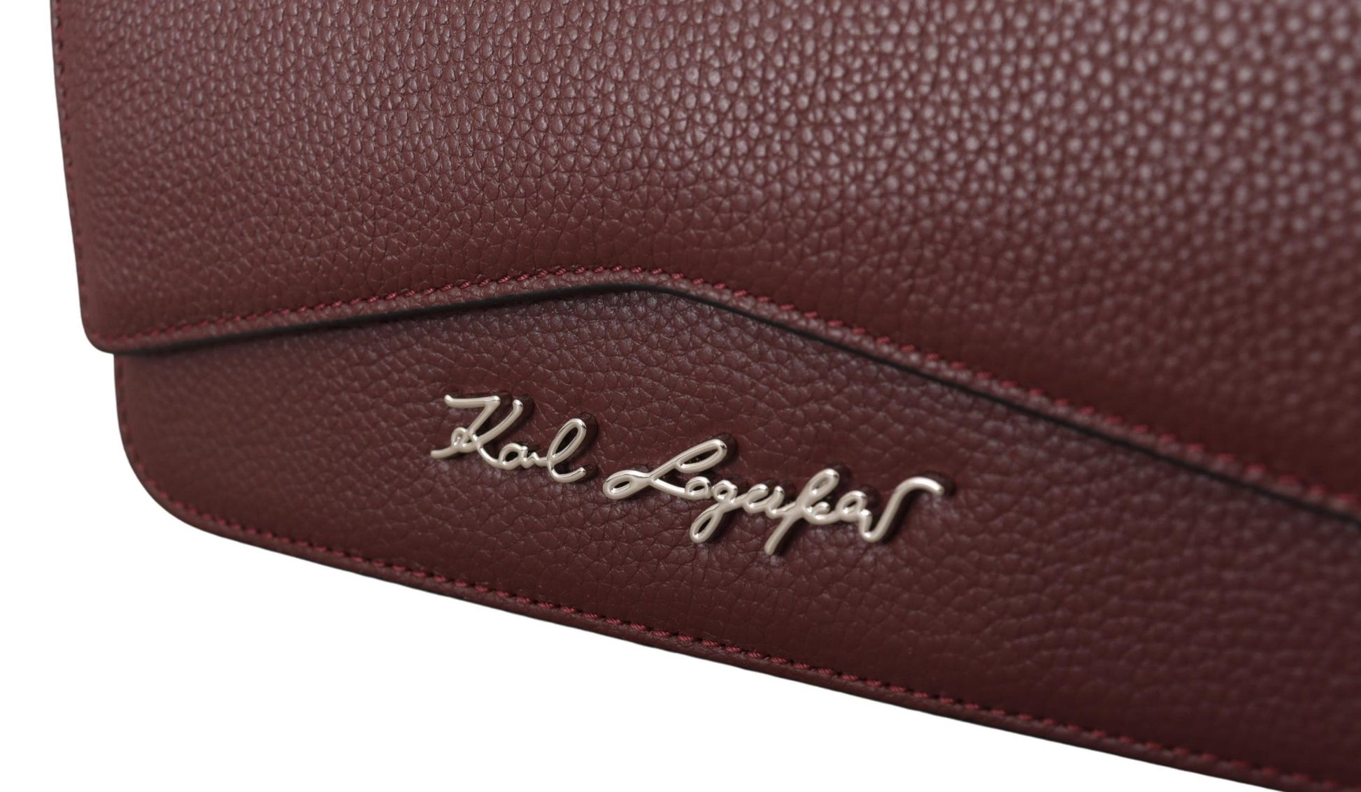 Elegant Wine Leather Evening Clutch