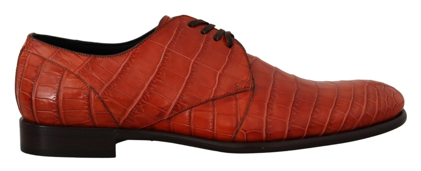 Exquisite Exotic Croc Leather Lace-Up Dress Shoes