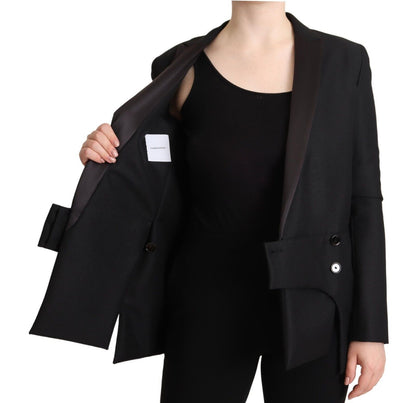 Elegant Black Double-Breasted Blazer