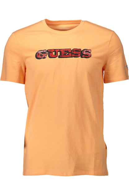 Orange Cotton Men T-Shirt