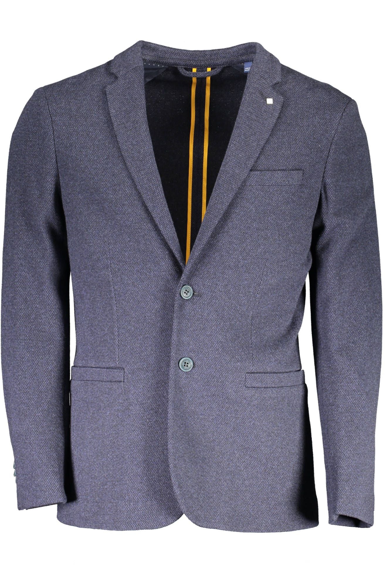 Blue Cotton Men Jacket