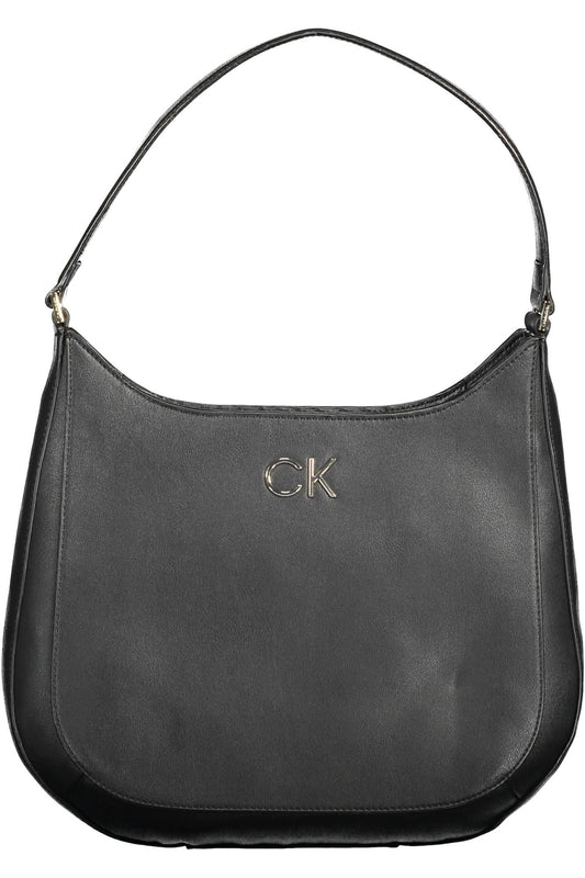 Black Polyester Women Handbag