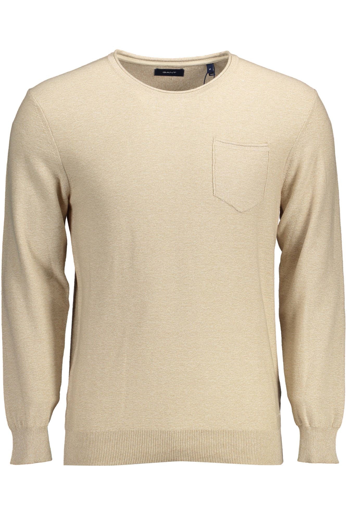 Beige Cotton Men Sweater