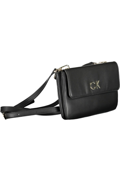 Black Polyester Women Handbag