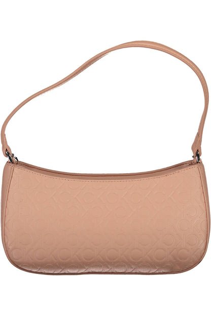 Pink Polyester Women Handbag