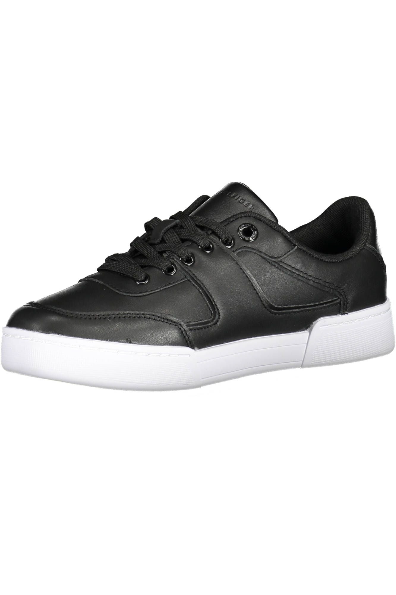 Black Leather Women Sneaker