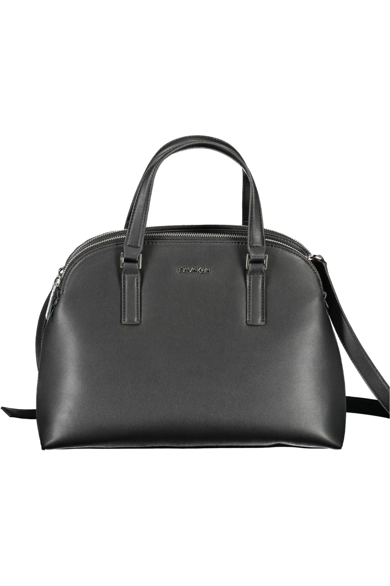 Black Polyester Women Handbag