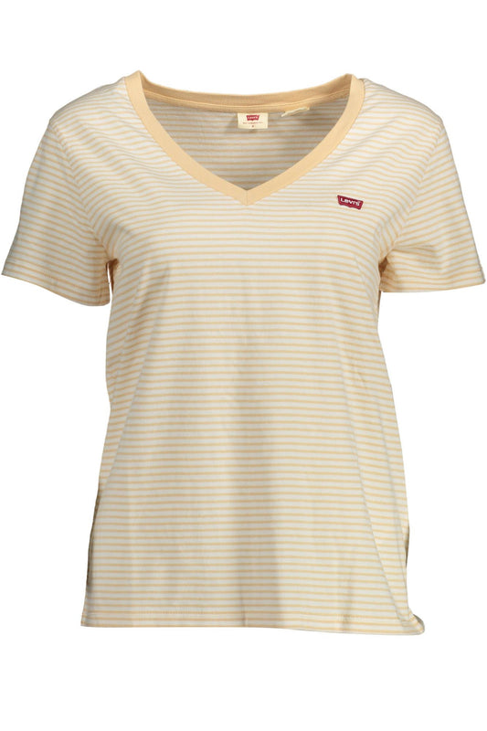 Beige Cotton Women T-Shirt