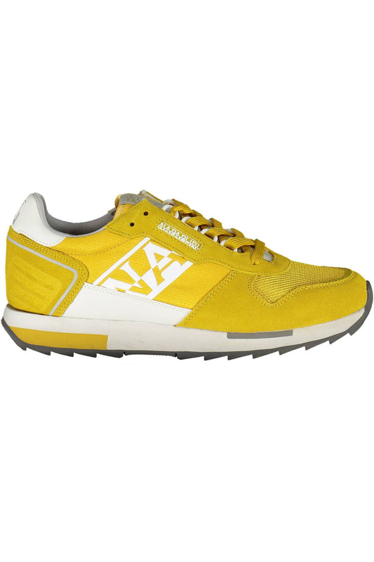 Yellow Polyester Men Sneaker