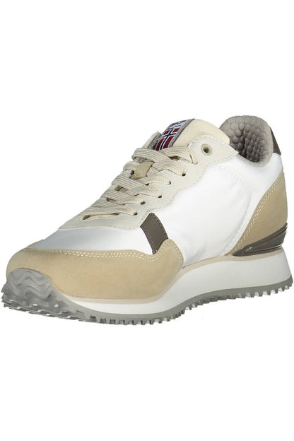 White Polyester Men Sneaker