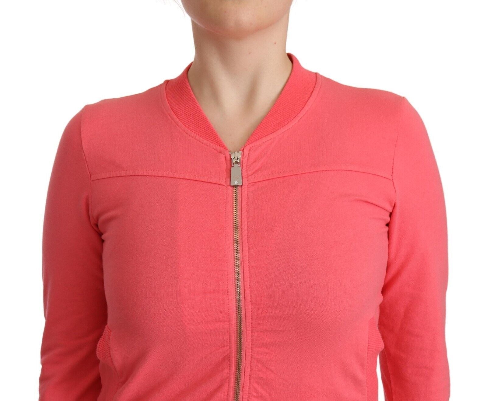 Elegant Pink Full Zip Sweater