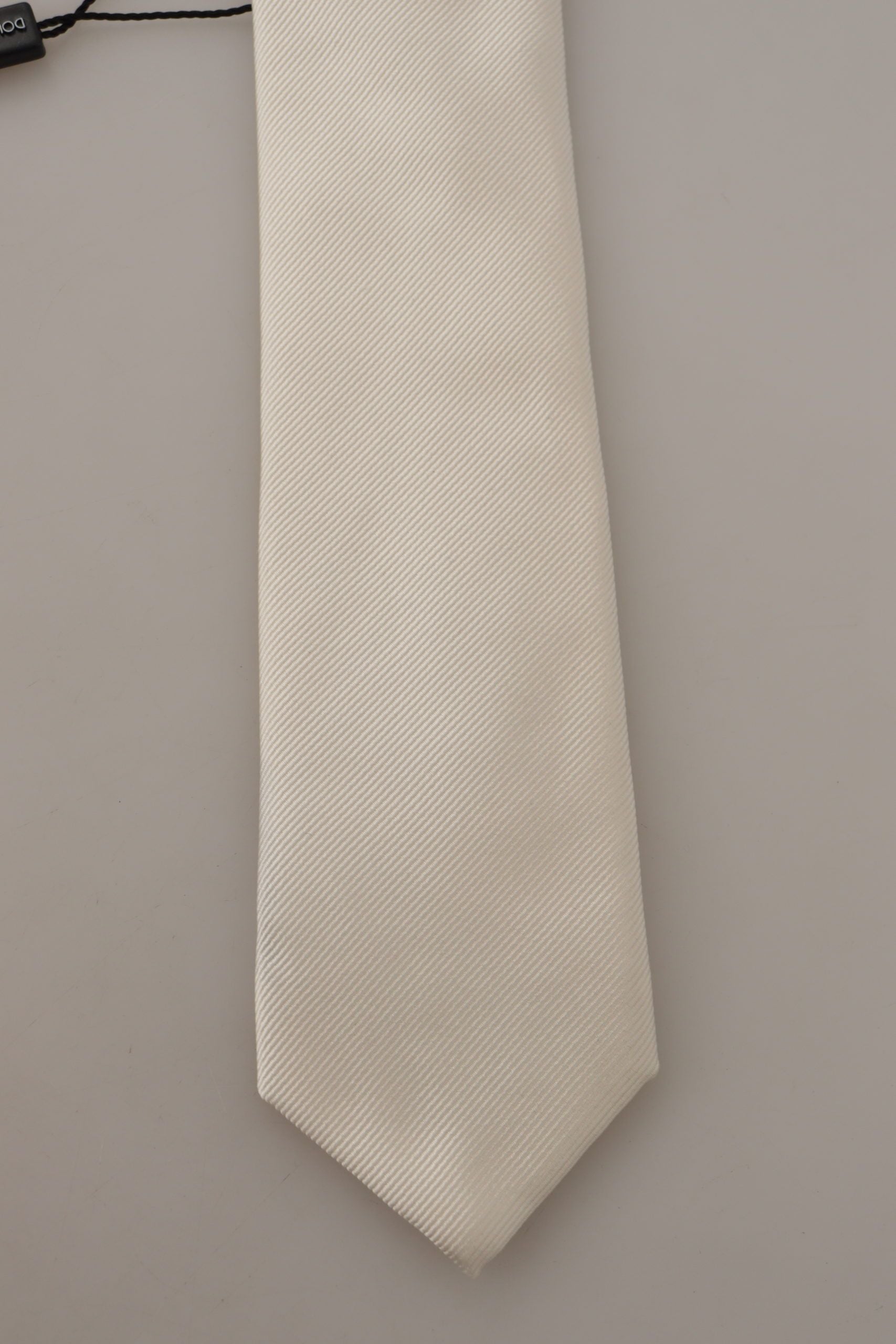 Elegant White Silk Men's Tie