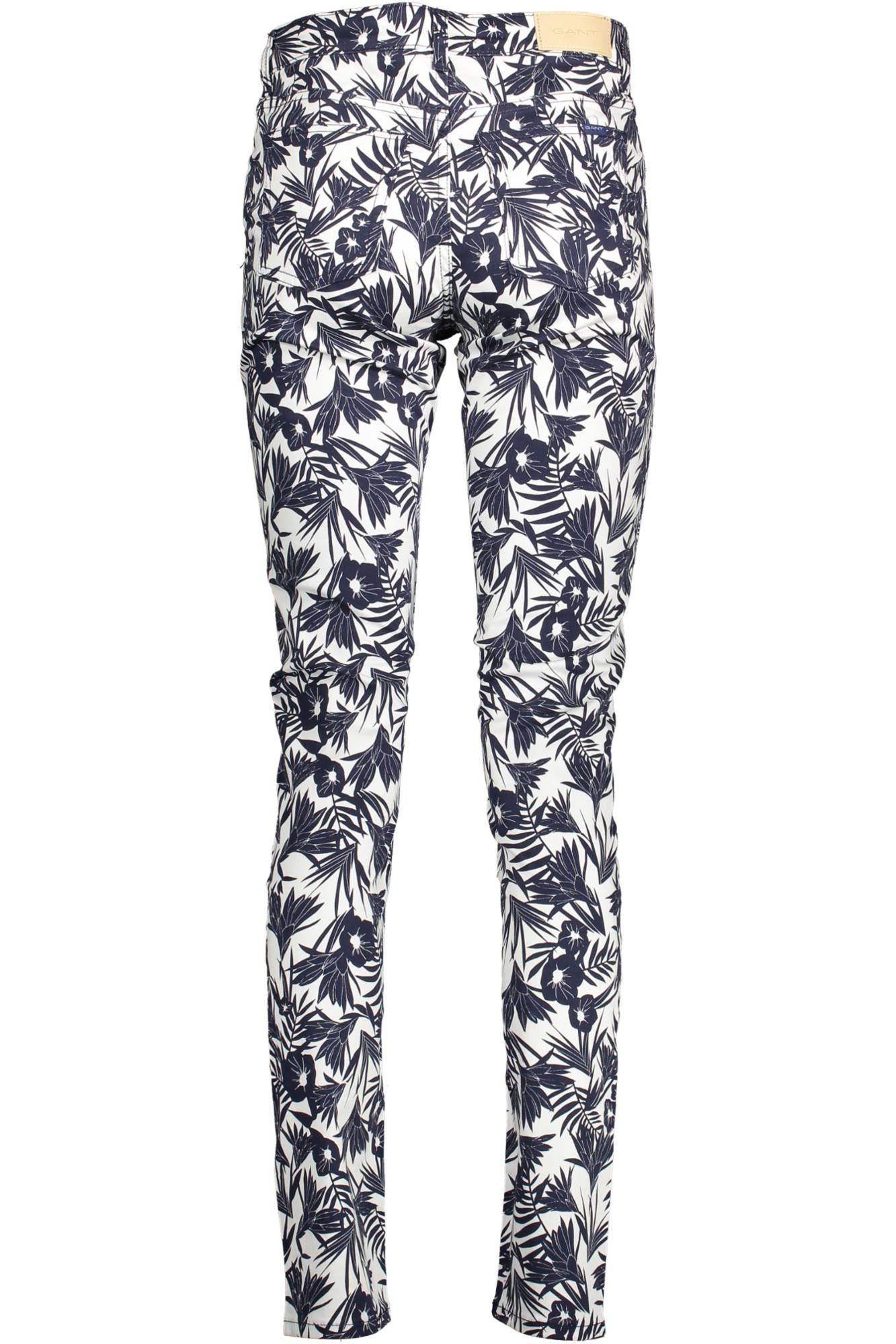 Blue Cotton Women Slim Trouser