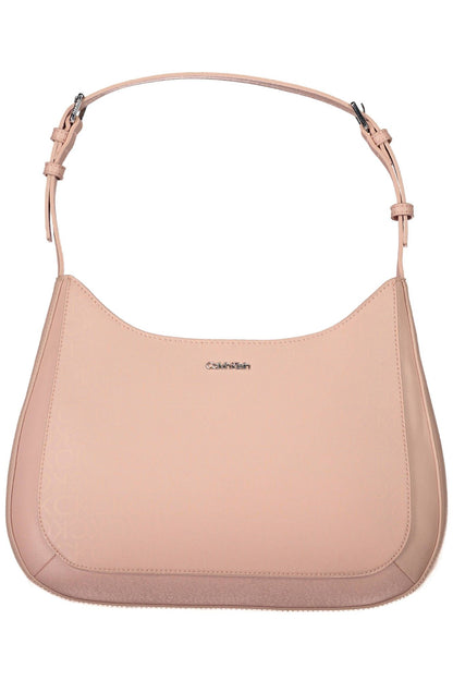 Pink Polyester Women Handbag