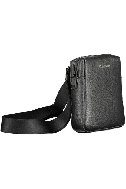 Black Polyester Men Shoulder Bag