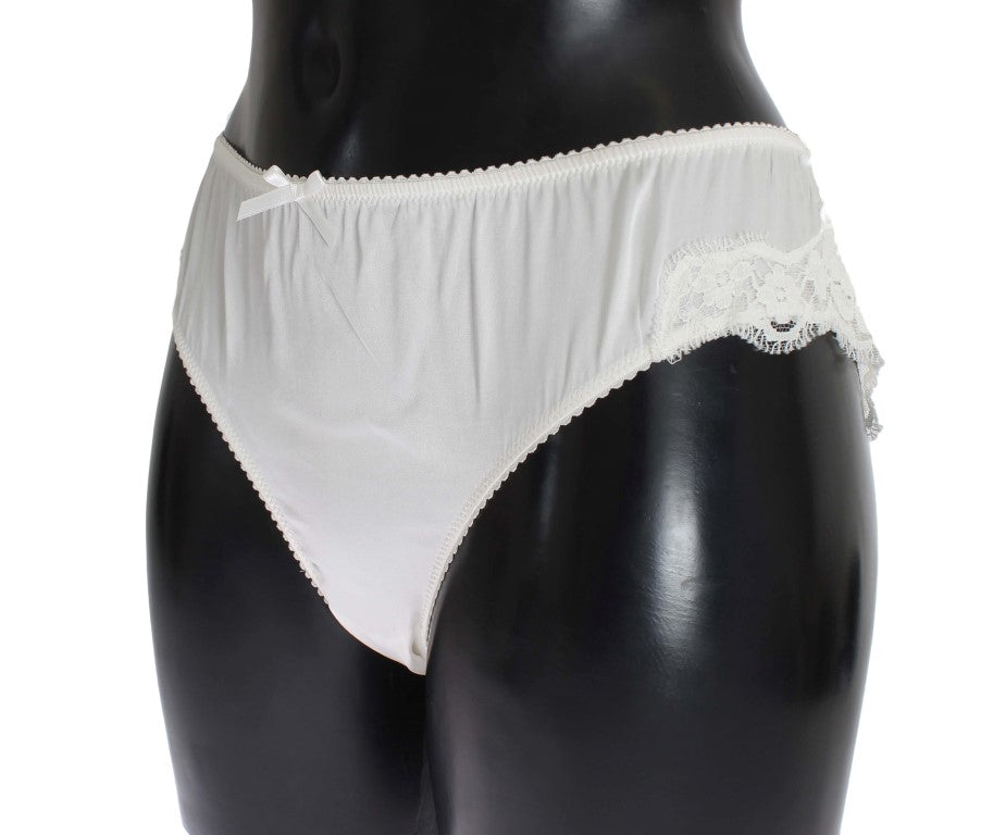 Elegant White Silk Blend Underwear