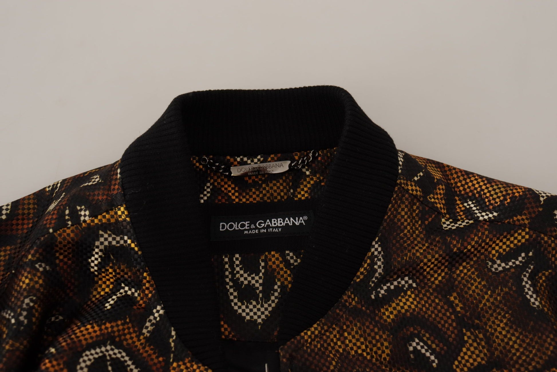 Brown Feather Full Zip Blouson Jacket