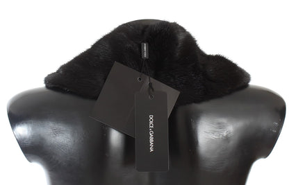 Elegant Black Mink Fur Shoulder Wrap Scarf