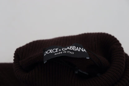 Brown Wool Turtle Neck Pullover Sweater