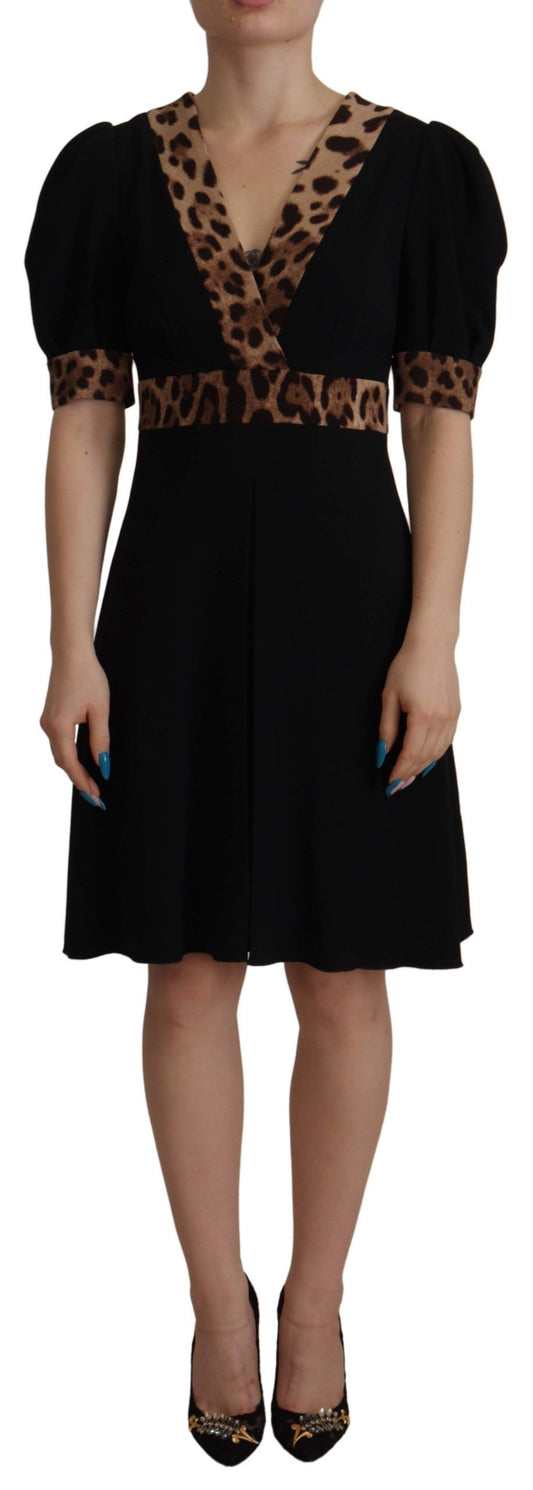 Elegant Black V-Neck A-Line Dress