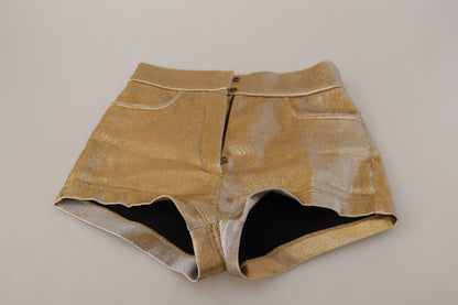 Gold High Waist Hot Pants Shorts