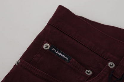 Bordeaux Cotton Stretch GOLD Denim Jeans